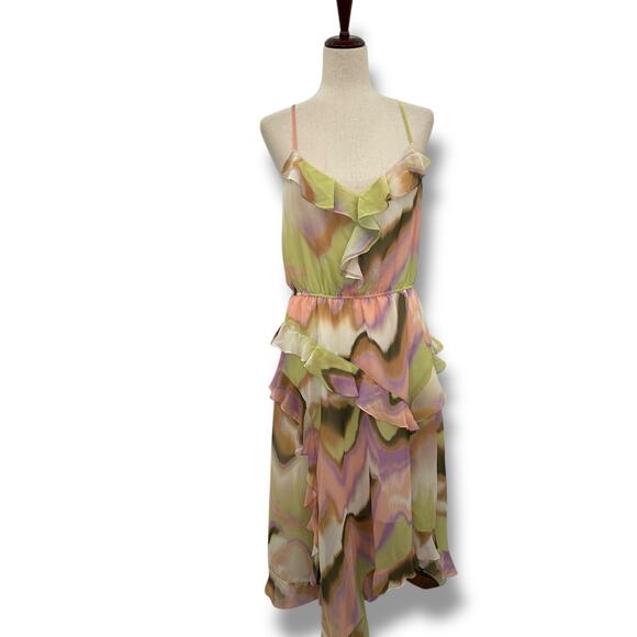 NEW Steve Madden Delphine Ruffle Dress Size XL Pastel Marble Midi Cocktail NWT - Picture 5 of 14